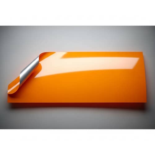 Vibrant Peel-Off Sticker in Vivid Orange Color
