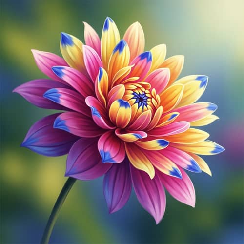 Vibrant-Colored Flower Digital Painting | Essence of Joy & Celebration