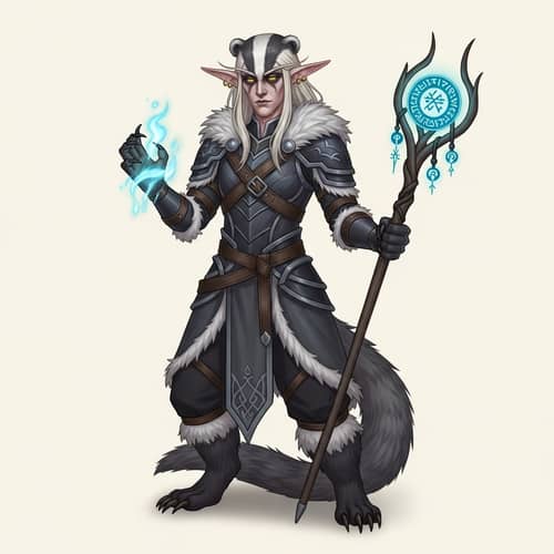 Seraphil Nocturne: Elven Warlock of Sloth - D&D Character Illustration