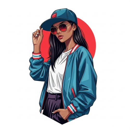 Urban Chic Fashionable Girl in Vibrant Pop Art Style