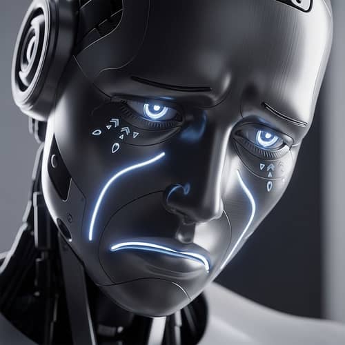 Sophisticated Robot with Emotional AI - Sad Emotion