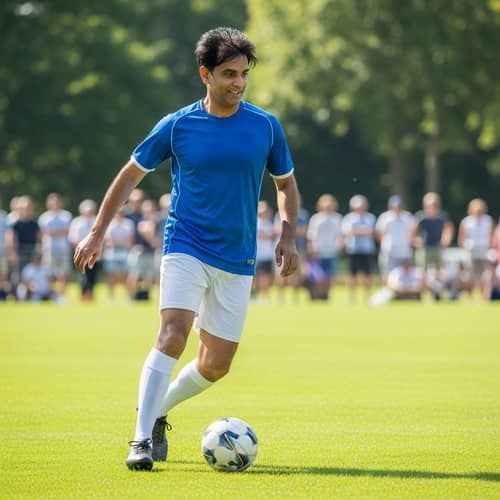 Srk Expertly Plays Football | Exciting Match on Sunny Field