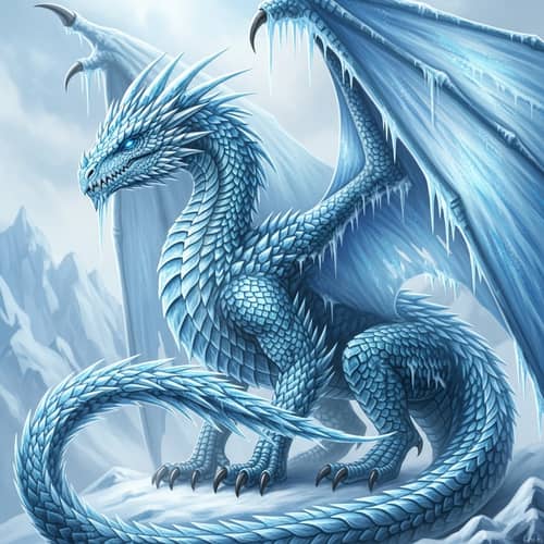 Icy Blue Dragon: Frosty Creature of Winter