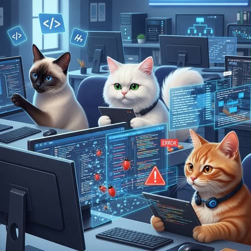 Clever Cat Testers Explore Trading System for Bugs