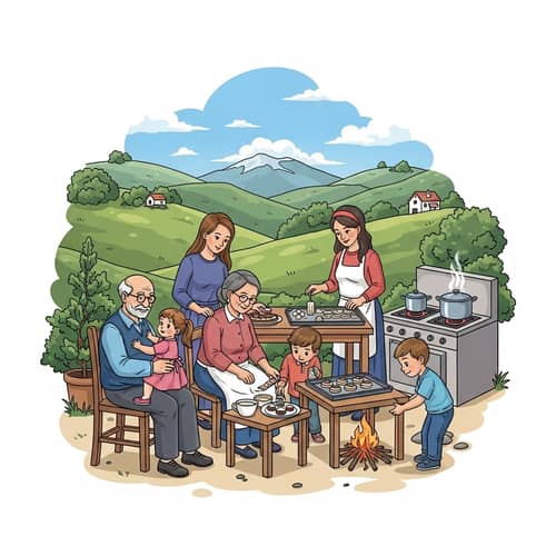 Traditional Family Celebration in Levantine Village - New Year Sweets Prep