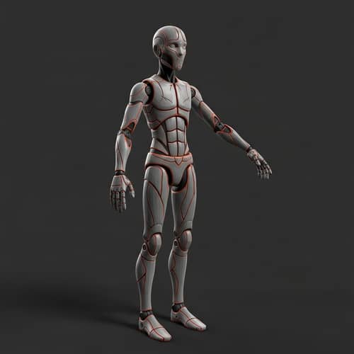 3D Character Model with Flexible Articulation Points and Dynamic Lighting System