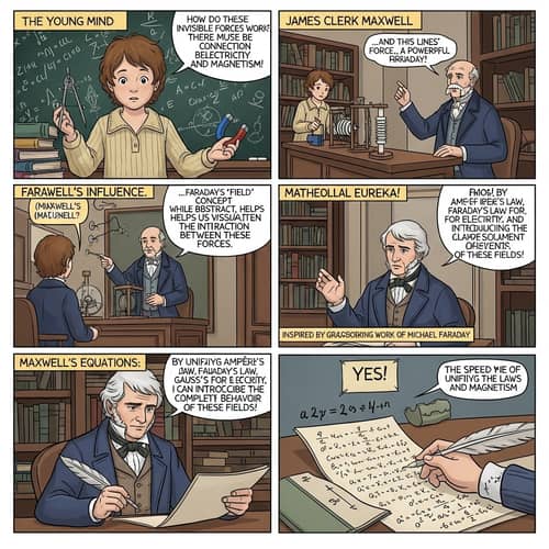 Historical Caucasian Scientist: Electromagnetic Wave Theory Comic Strip