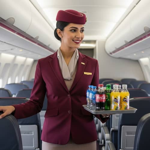 Qatar Airways Flight Attendant In-Flight Service