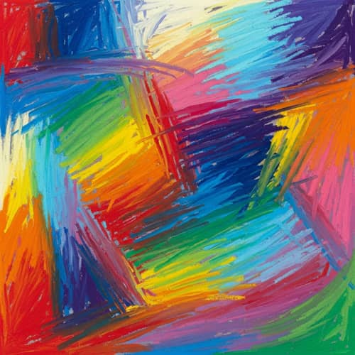 Vivid Abstract Artwork with Dynamic Colors | Oil Pastel Painting