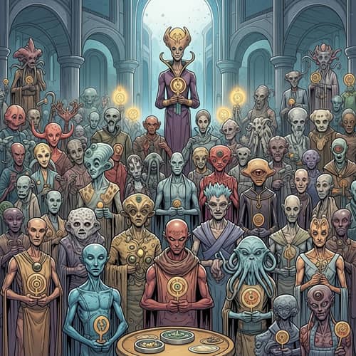 Otherworldly Beings in Intergalactic Ritual | Cosmic Cathedral