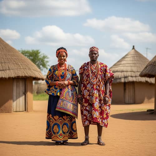 Heartwarming African Wedding Scene | Traditional Attires & Rustic Huts