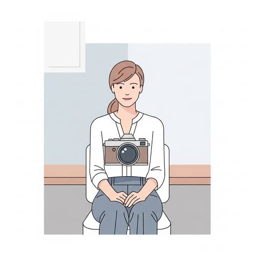 Minimalistic Vector Design of Modest Caucasian Woman