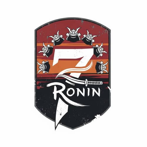 7 Ronin Gaming Logo: Samurai Japanese Theme Design