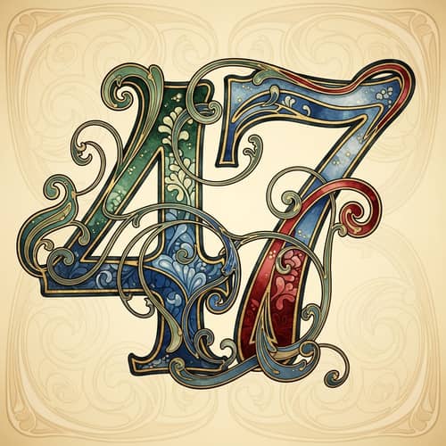 Artistic Number Set for Forty-Seven
