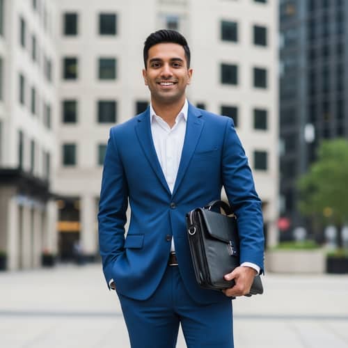 Harish - South Asian Professional in Royal Blue Suit