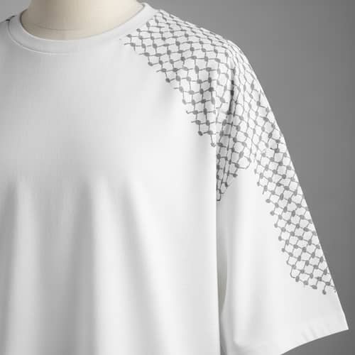 Minimalist Keffiyeh Pattern Oversized T-Shirt Design