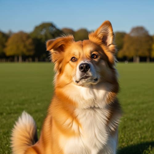 Detailed Image of a Charming Canine in a Green Park