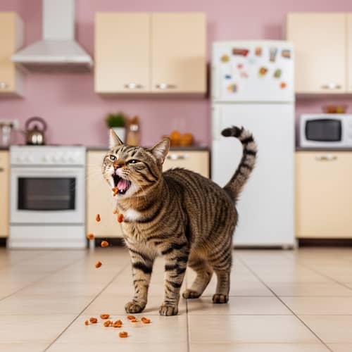 Cat Vomiting in Kitchen - Signs of Discomfort and Illness