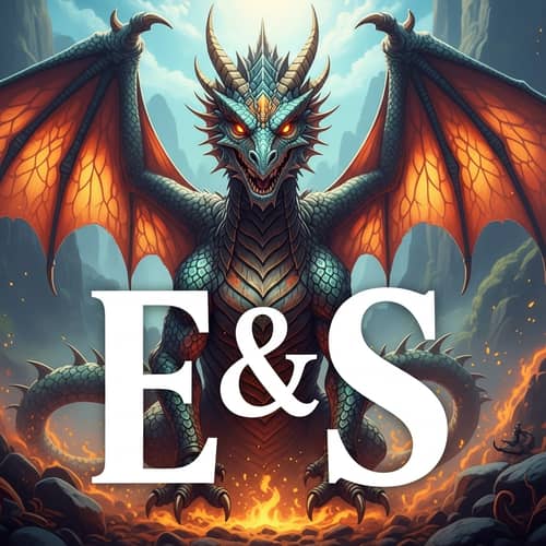 Modern Dragon Art with Letters E and S | Vivid Details