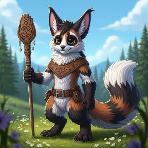 Adorable Furry Animal Creature with Colorful Fur and Friendly Demeanor