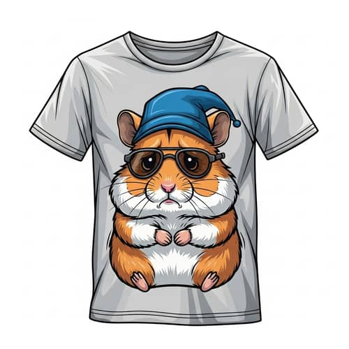 Vector Sad Hamster Print T-shirt Design