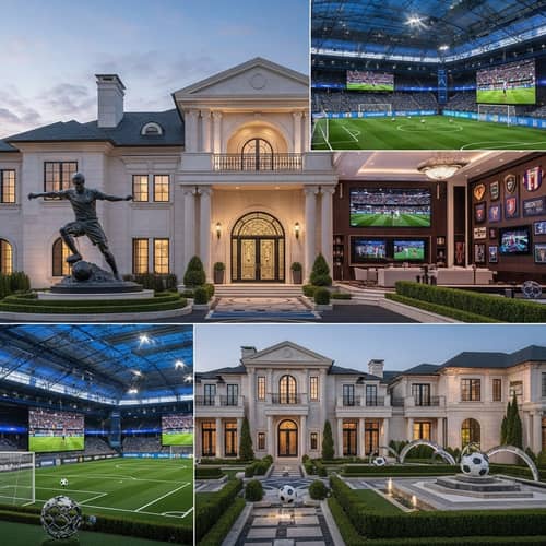 Luxurious Soccer Mansion with Indoor Field & Memorabilia | Best Football House