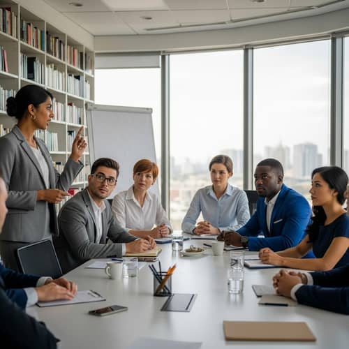 Diverse Group Engaged in Collective Bargaining | Confident Professionals