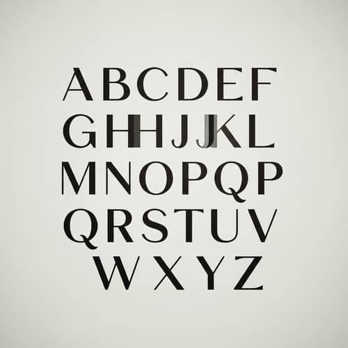 Large Minimalist Alphabetic Letters Design