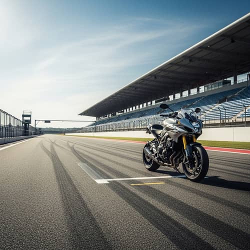 Sleek Motorcycle on Tarmac Racing Track