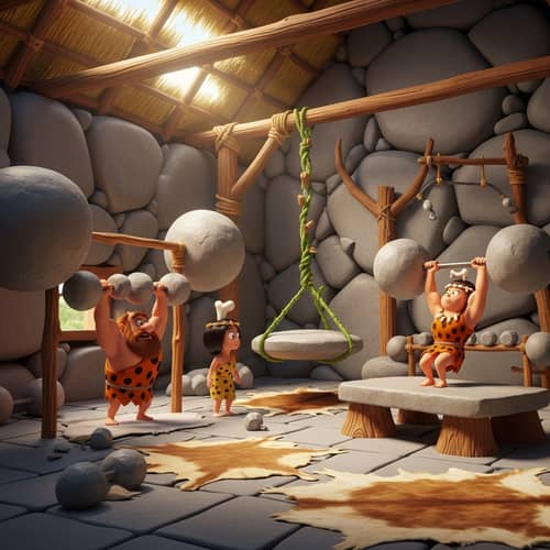 Stone-Age Cartoon Gym:Workout Like The Flintstones