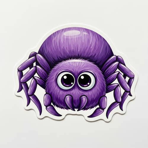 Endearing Purple Spider Painting | Playful & Vibrant Sticker Style