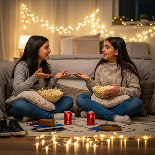 Innocence & Friendship: Cozy Sleepover of Two Diverse Girls