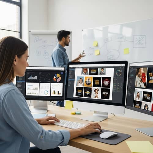 Digital Marketer Creating Compelling Social Media Ads | Company Name