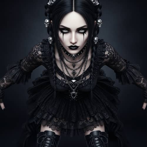 Intense Goth Girl in Dark Digital Art