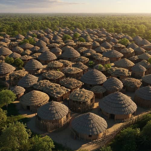 Intricate Tribal Architecture in Nature | Tranquil Settlement
