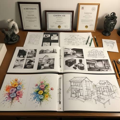 Professional Portfolio Display: Graphic Designs, Sketches, Prints