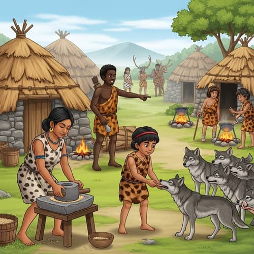 Stone Age Lifestyle: Hunting, Grinding Grains & Taming Wolves