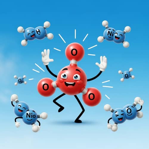 Joyful Ozone Molecule Dancing Amid Happy Air Molecules
