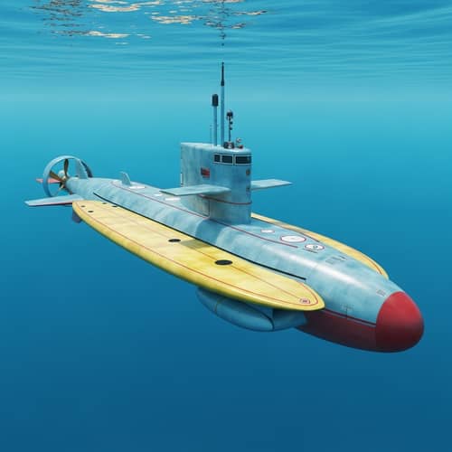 Submarine-themed Surfboard: Unique Design Idea for Water Enthusiasts