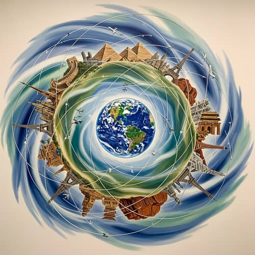 Abstract Globalization: Interconnected World Represented in Mural