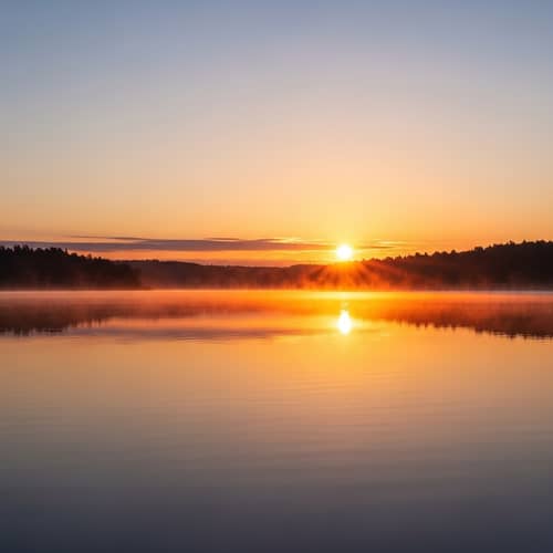 Tranquil Sunrise Over Lake | Serene Watercolor Painting