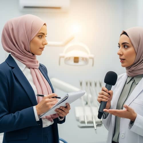 Professional Hijab-Wearing Women Interview - Press Event