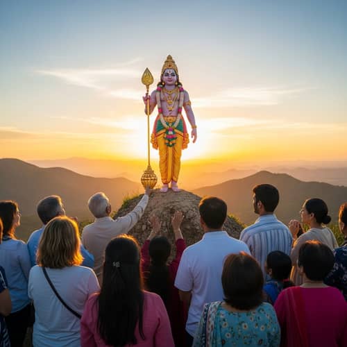 Blessings from Deity atop Hilly Landscape | Diversity & Faith Scene