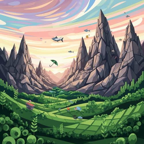 Abstract Mountain Landscape Artwork | Stunning Nature Panorama