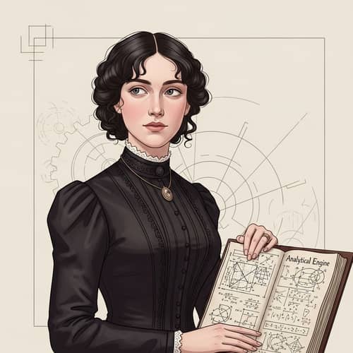 19th Century Inspired Female Historical Figure Illustration