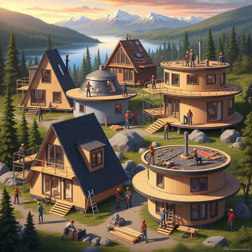 Innovative House Construction Process with Unique Designs