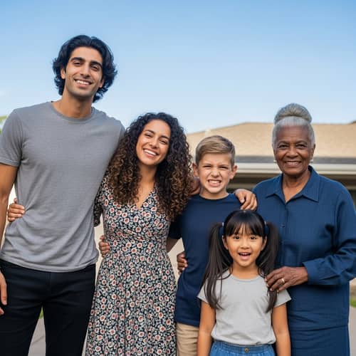 Warm Family Portrait with Diverse Members | Heartwarming Group Photo