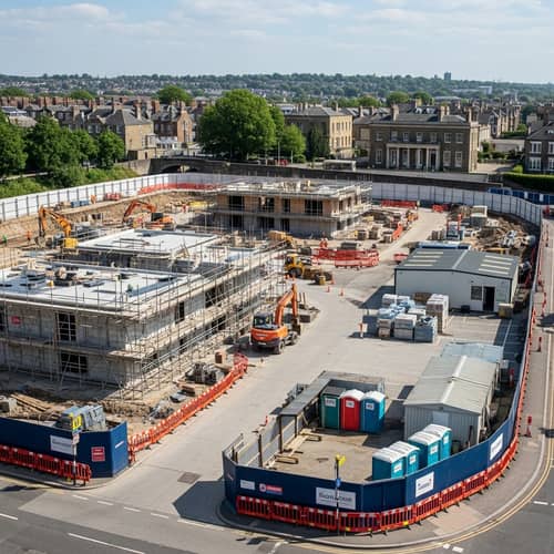 Active Construction Site with Refurbishment and Extension Work