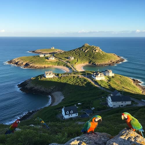 Serene Island Paradise: Coastal Beauty and Wildlife in Harmony