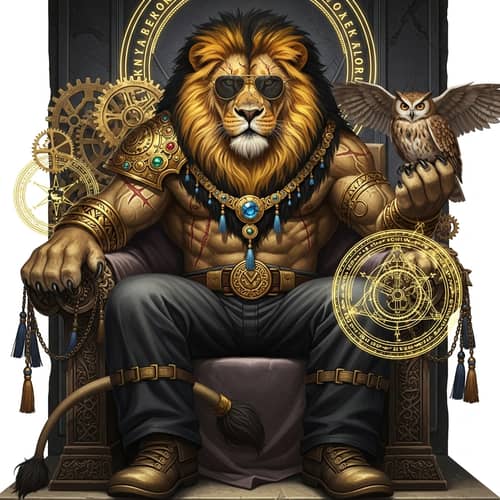 Majestic Alpha Lion with Sunglasses and Jewelry | Fantasy Art